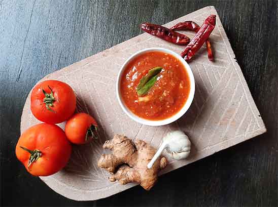 Tomato Chutney Recipe and Roasted Tomato Chutney Dip